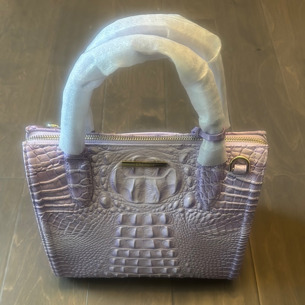 Elegant Lavender Crocodile-Embossed Handbag
